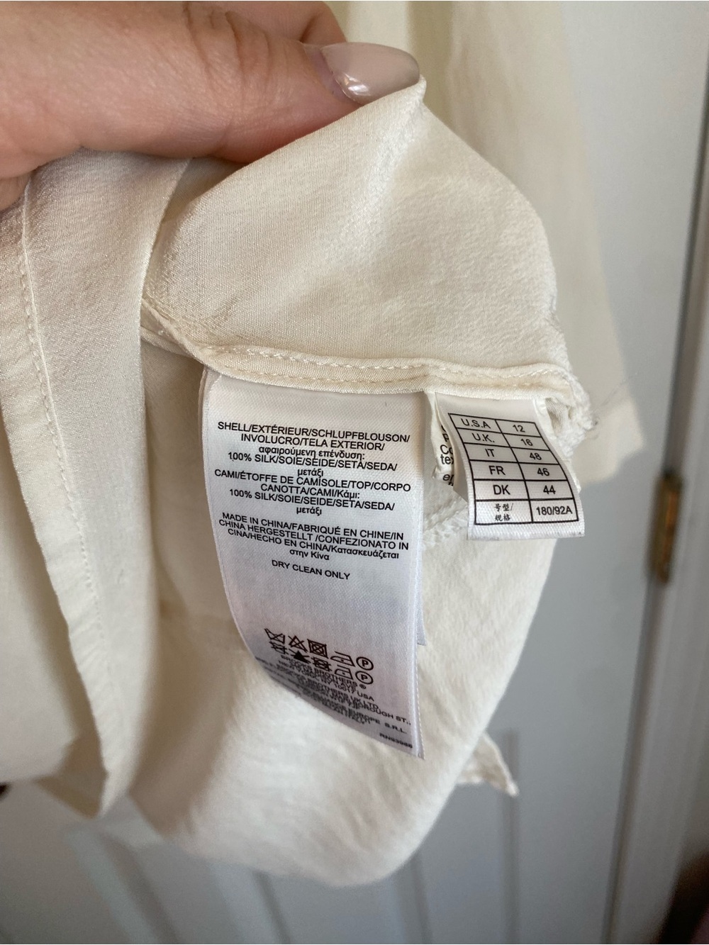Brooks Brothers Cream Split-Neck Tunic 100% silk - Picture 3 of 4